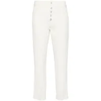 dondup pantalon droit à coupe courte - blanc