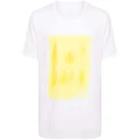 120% lino t-shirt à imprimé peinture - blanc