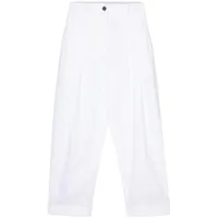 studio nicholson pantalon en coton acuna à taille haute - blanc