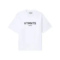 vtmnts t-shirt en coton à logo imprimé - blanc