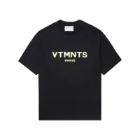 vtmnts t-shirt en coton à logo imprimé - noir