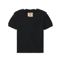 uma wang t-shirt à bords francs - noir