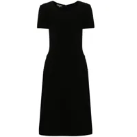 chanel pre-owned robe mi-longue en laine (années 1990) - noir