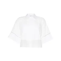 peserico chemise crop à manches courtes - blanc