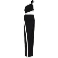 balmain robe longue à design asymétrique - noir