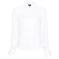 elisabetta franchi chemise en coton à fronces - blanc
