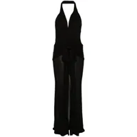 blumarine robe longue à design drapé - noir