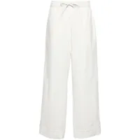 yves salomon pantalon droit à taille haute - blanc