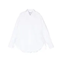 dondup chemise en coton à détail noué - blanc