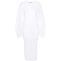 stella mccartney robe mi-longue à design plissé - blanc