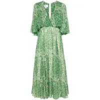 giambattista valli robe mi-longue à imprimé végétal - vert