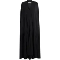 bite studios robe longue poncho en jersey - noir