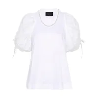 simone rocha chemise en coton à ornements de perles - blanc