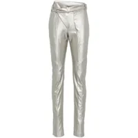 ottolinger pantalon à taille asymétrique - argent