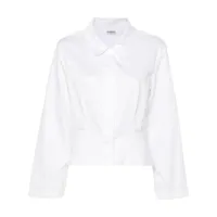 chanel pre-owned chemise en coton à col italien (années 2000) - blanc