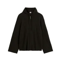 toteme hooded cable-knit cardigan - noir