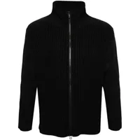 issey miyake men veste zippée à design plissé - noir