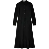 the row robe-chemise myra en soie - noir