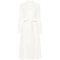 p.a.r.o.s.h. robe-chemise à taille ceinturée - blanc