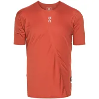 on running t-shirt à design à empiècements - orange