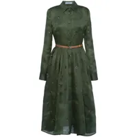 prada robe mi-longue à détails d'œillets - vert