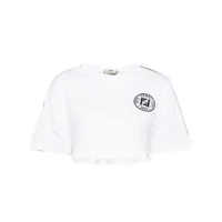 fendi pre-owned t-shirt à bande zucca - blanc