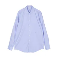 massimo alba chemise genova en coton - bleu