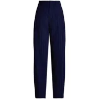 ralph lauren collection pantalon de tailleur cassidy à taille mi-haute - bleu