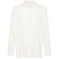 homme plissé issey miyake chemise à design plissé - blanc