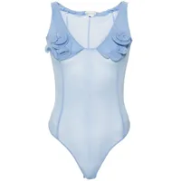 magda butrym body-corset à applique fleur - bleu