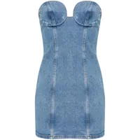 magda butrym robe-bustier en jean à coupe courte - bleu