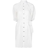 amir slama robe-chemise à taille nouée - blanc
