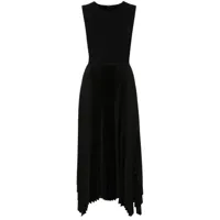 joseph robe mi-longue dera à design plissé - noir