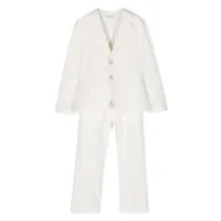 paolo pecora kids costume à veste à simple boutonnage - blanc