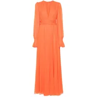 blanca vita robe longue à design plissé - orange