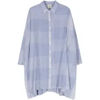 semicouture robe-chemise en coton - bleu