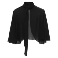 prada blouse à design de cape - noir