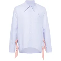 kiko kostadinov chemise en coton à rayures - bleu
