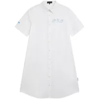 sport b. by agnès b. robe-chemise ceinturée à imprimé dino - blanc