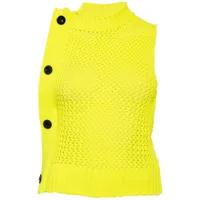 sacai asymmetric crochet-knit tank top - jaune