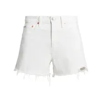 polo ralph lauren short en jean à bords francs - blanc