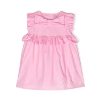 miss blumarine robe en coton à logo imprimé - rose