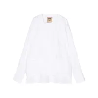 uma wang chemise tobin en lin mélangé - blanc