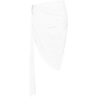 mugler minijupe drapée à design asymétrique - blanc