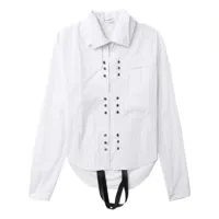 kiko kostadinov chemise en coton à rayures - blanc