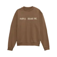 purple brand sweat en coton à logo imprimé - marron
