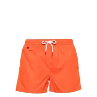 kiton short de bain à logo brodé - orange