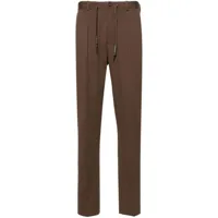 circolo 1901 pantalon droit à détail de plis - marron
