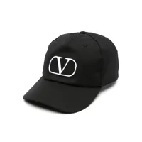 valentino garavani casquette en coton à détail vlogoif monogrammé brodé - noir