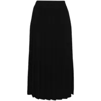 p.a.r.o.s.h. jupe mi-longue panty à design plissé - noir